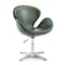 Manhattan Comfort Raspberry Faux Leather Adjustable Swivel Chair in Forest Green and Polished Chrome AC038-FG - alternate 1